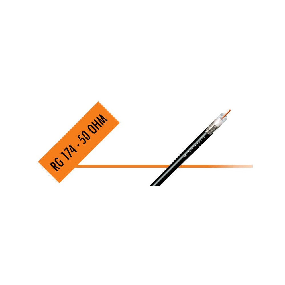 SIVA RG-174AU MIL -  Cavo microcoassiale 2,80MM schermato 50 Ohm