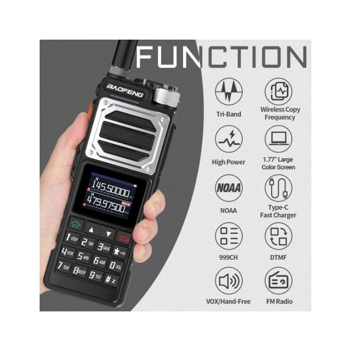 BAOFENG UV-25A  RTX PORTATILE 10 WATT Tri Band 136-174 e 220-260  400-520MHz